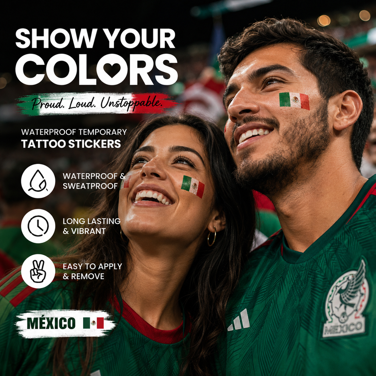 MEXICO MATCH DAY FAN TATTOO KIT