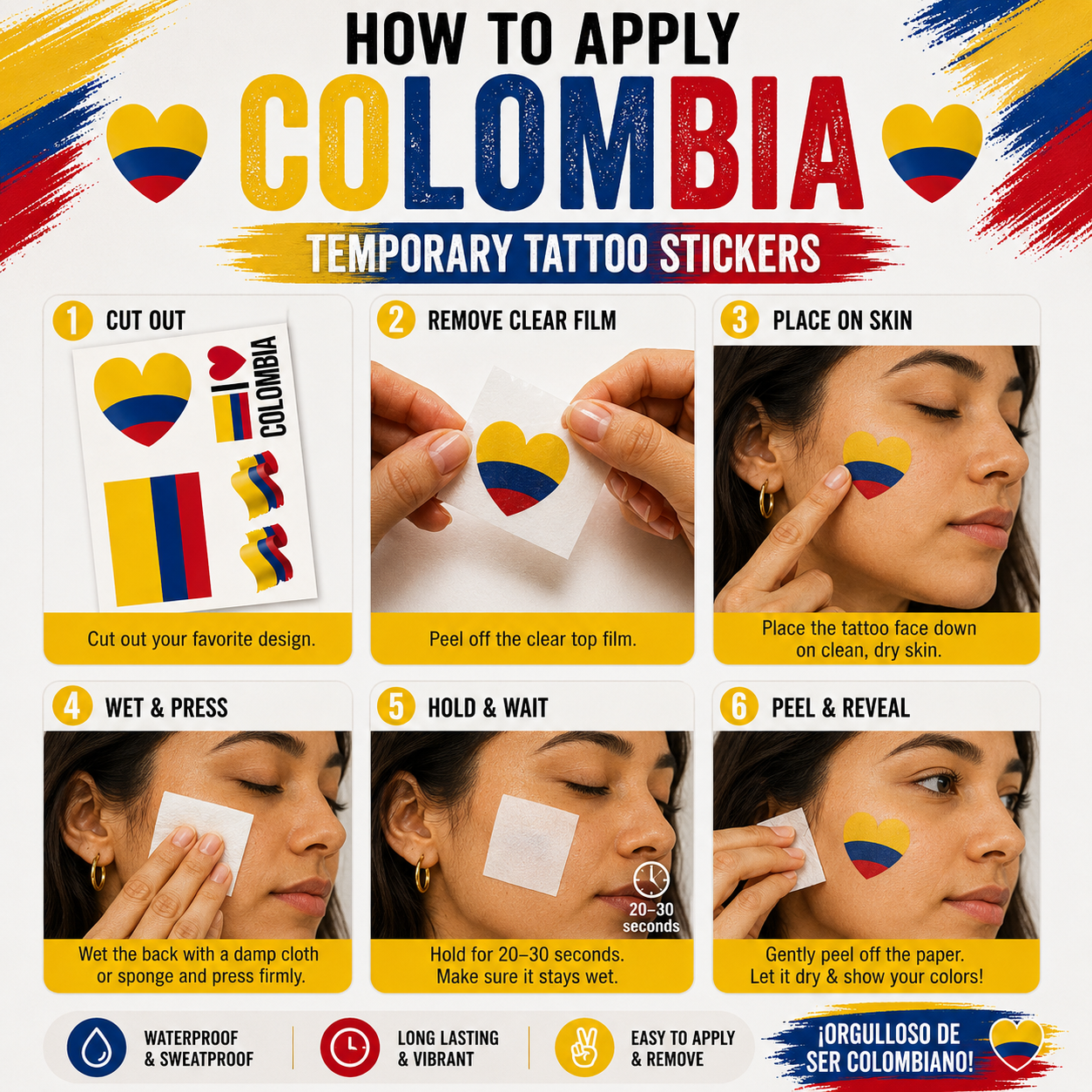 COLOMBIA MATCH DAY TATTOO KIT