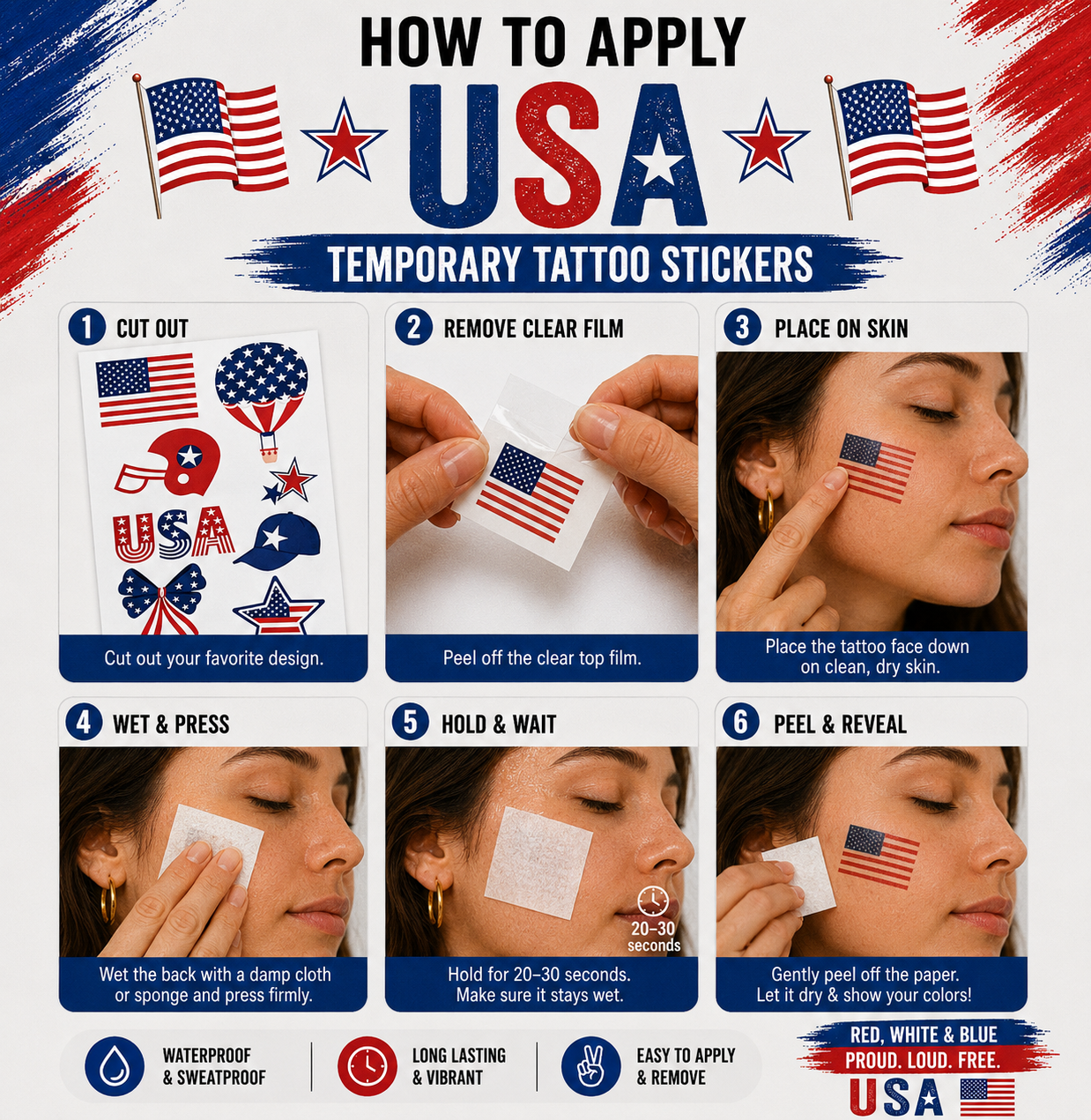 USA MATCH DAY TATTOO KIT