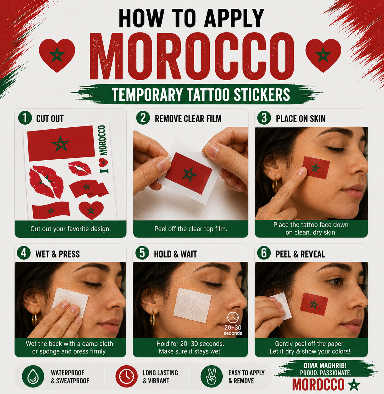MOROCCO MATCH DAY TATTOO KIT