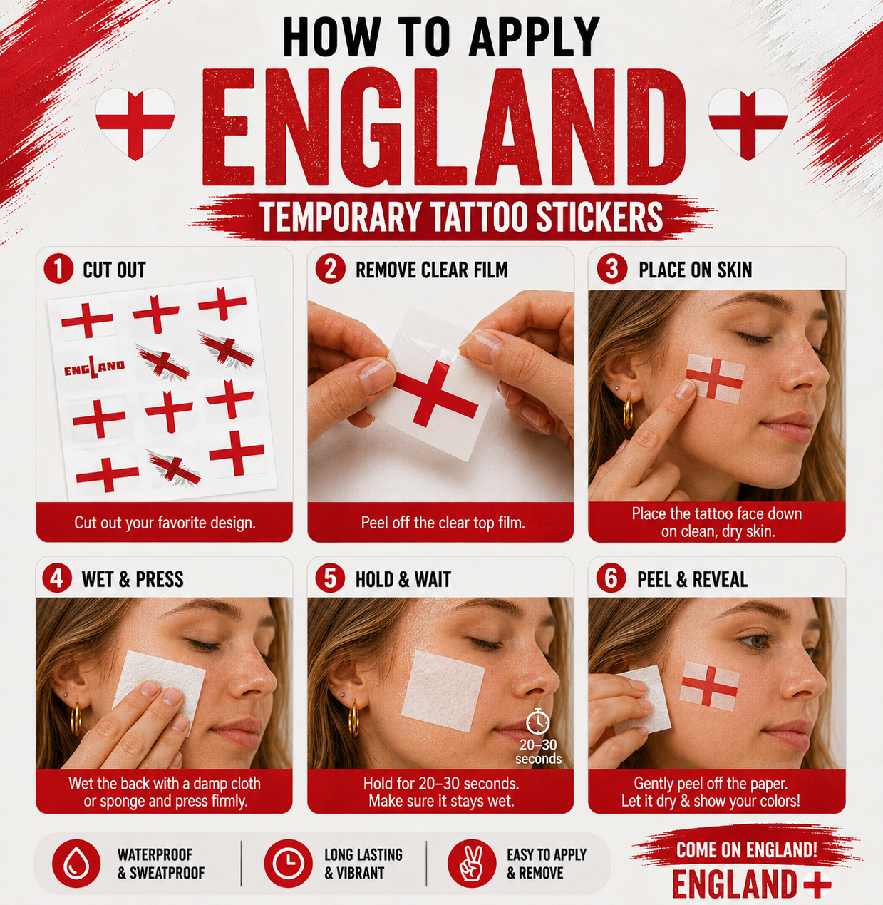 ENGLAND MATCH DAY TATTOO KIT