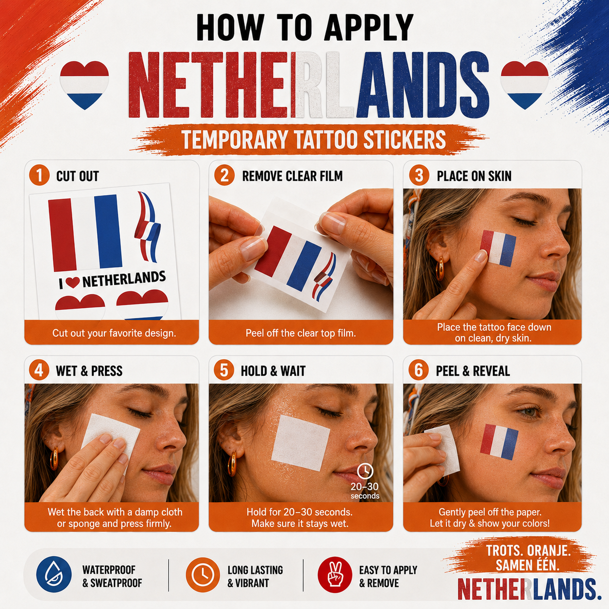 NETHERLANDS MATCH DAY TATTOO KIT